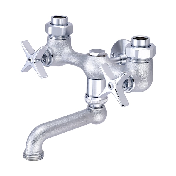 Two Handle Laundry Faucet, IP, Cooper Sweat, Centerset, Rough Chrome